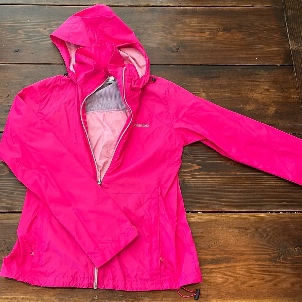 Pink Columbia rain jacket
